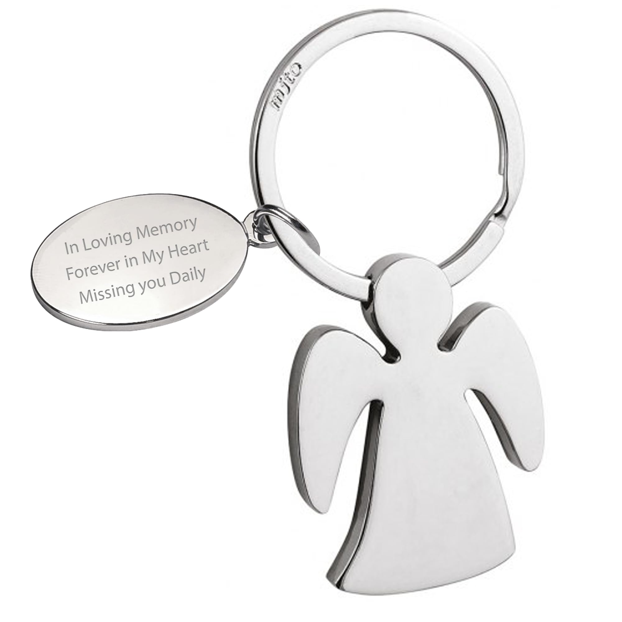 Personalised Guardian Angel Keyring – Engraved Memorial Keepsake with Custom Tab | Thoughtful Gift for Remembering a Departed Loved One, Bereavement, Sympathy, Loss, Comfort, or Daily Remembrance