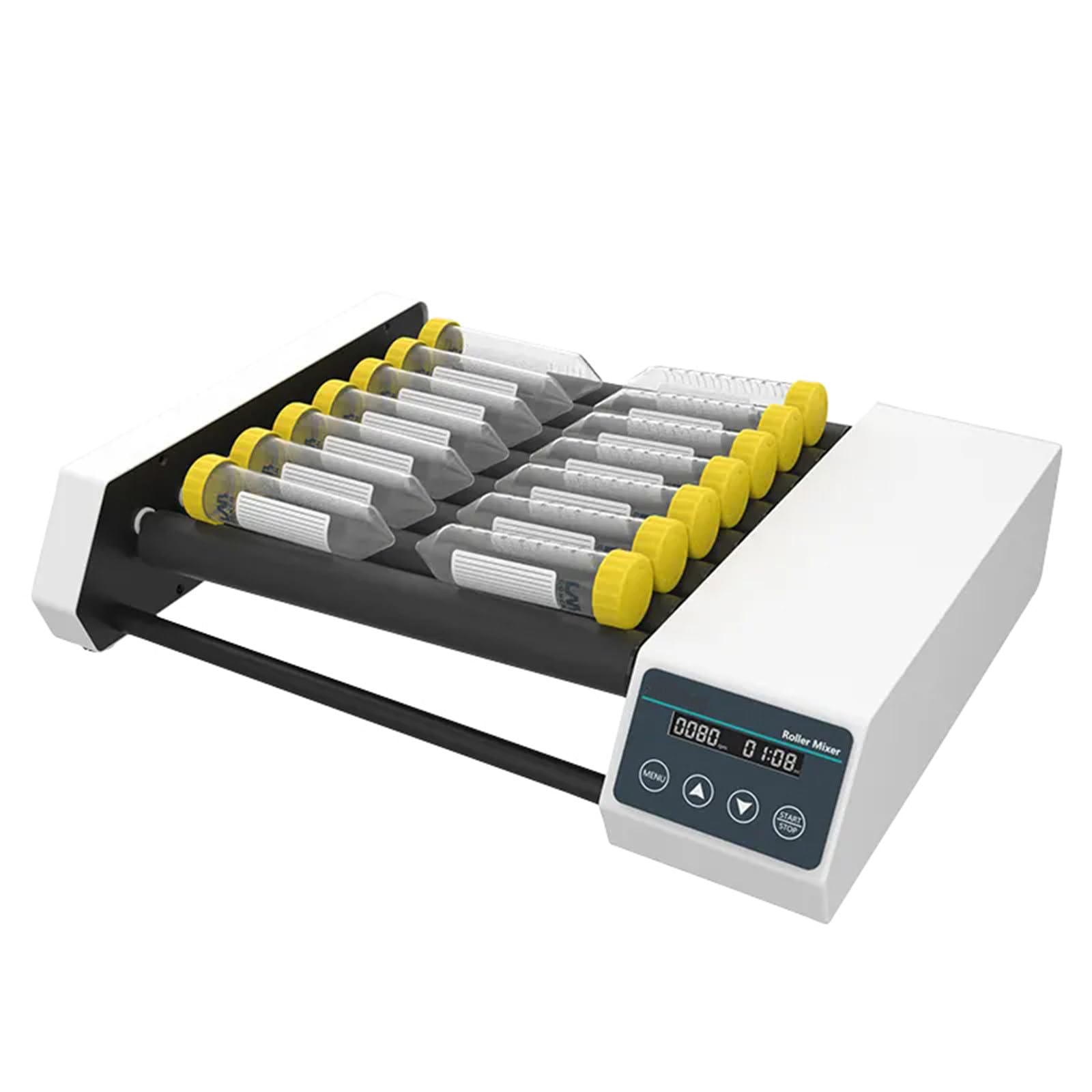 Cyfrowy mieszalnik wałkowy do probówek, regulowana prędkość 20-80 obr./min, specyfikacje φ6 do 34 mm, długość wałka 28 cm, tryb ciągły laboratoryjny mieszalnik wałkowy,8Pro