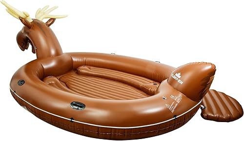 Miniatura 4 de FLOAT-EH Flotador inflable de isla de alce para adultos Flotador inflable de lago Flotador de playa es grueso, duradero y diseñado en vinilo