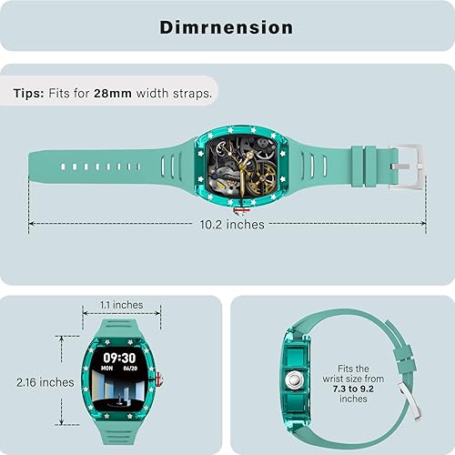 Miniatura 7 de FLYTIK Reloj inteligente para hombre, funda de cristal de moda, rastreador de actividad con monitor de frecuencia cardíacasueño, IP68 impermeable,