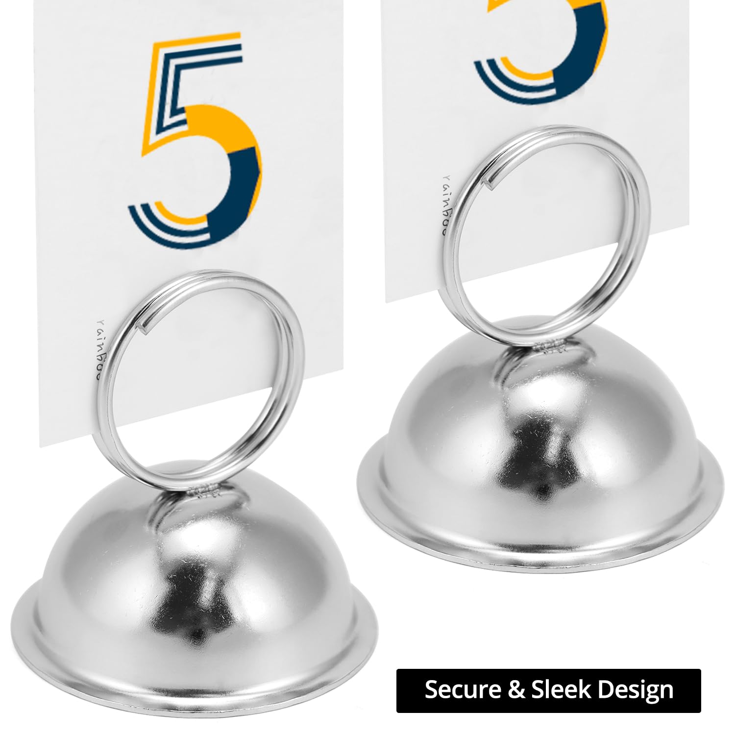 QWORK Soportes metálicos para números de mesa, juego de 20 soportes de acero para letreros de mesa, clips de menú de 2 pulgadas de alto con diámetro de base de 2.2 pulgadas para bodas, fiestas,