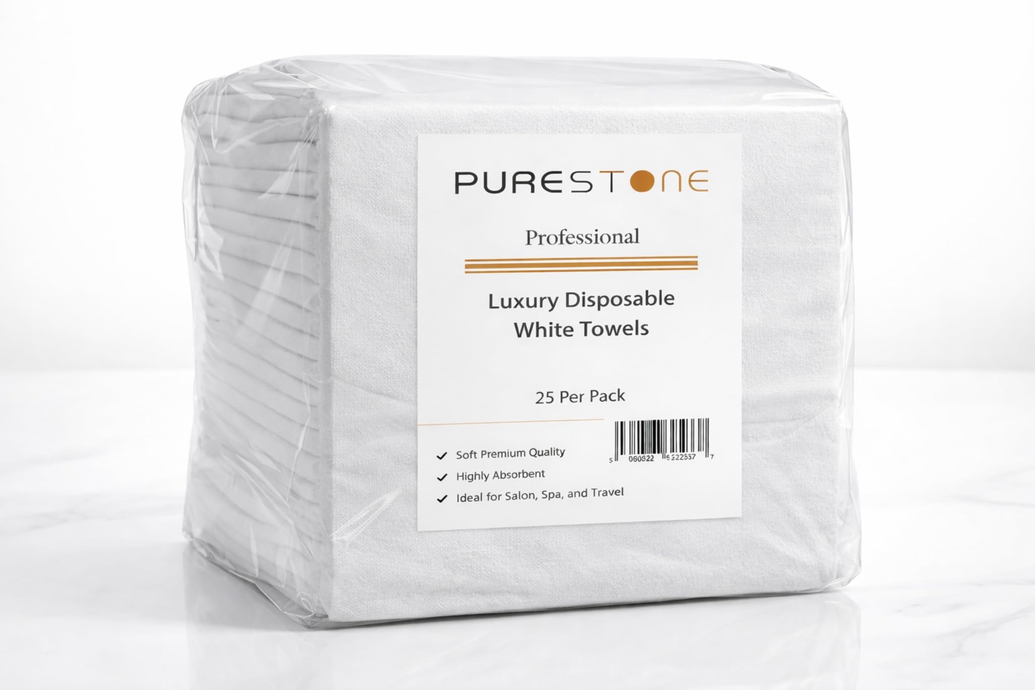 Purestone White Professional Disposable Hair & Beauty Towel (White) Pack Of 25 – Ultra Absorbent Soft Salon Towels For Hairdressers, Spas, Barbers, Gyms & Beauty Centers