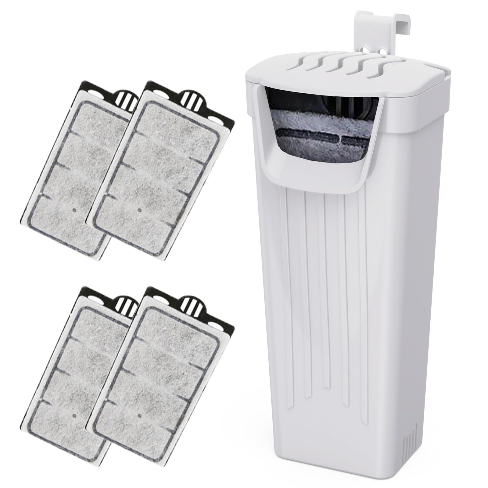 Moonorange Aquarium Power Filter(3.5W), Turtle Tank Filter, Silent Low-Water Filter for Small Fish Tank, Reptile Tank Up to 15Gallon, with 4pcs