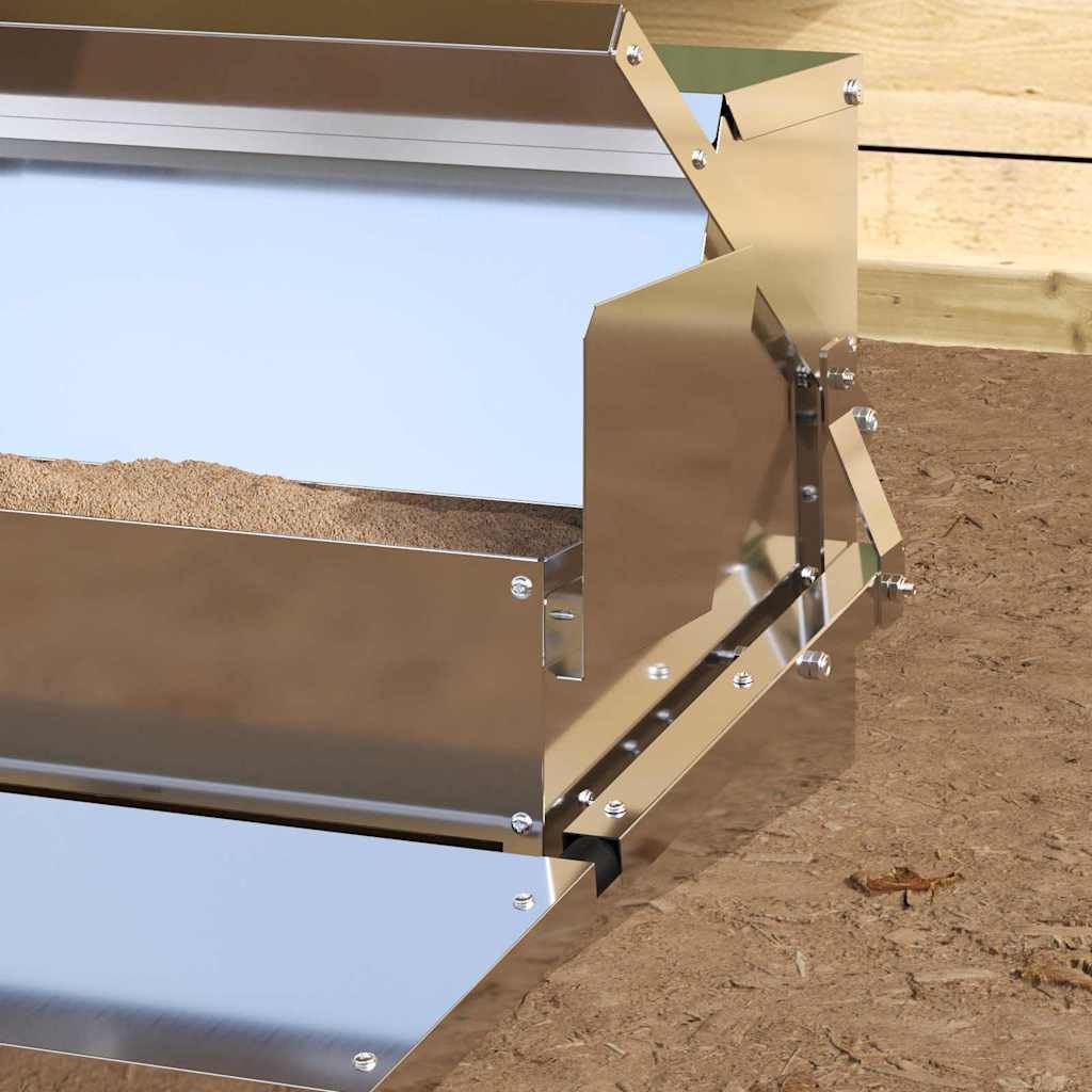Comedero para gallinas de acero galvanizado, 50 x 40 x 29 cm, resistente a la intemperie, duradero, con pedal de apertura automática, para interiores y exteriores, capacidad de 2 kg, fácil