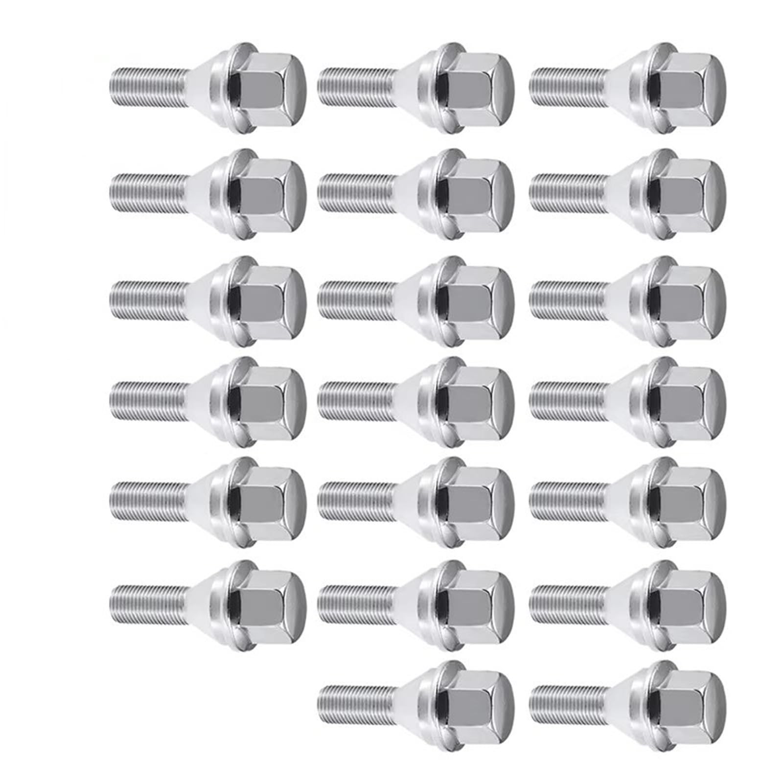 Bulloni Ruota Compatibile Con Jeep Per Cherokee 2.4L 3.2L 2014 2015 2016 2017 2018 20 Pezzi M12x1.25 Argento Bulloni Per Ruota Auto OE: 6511051AA 6509933AA