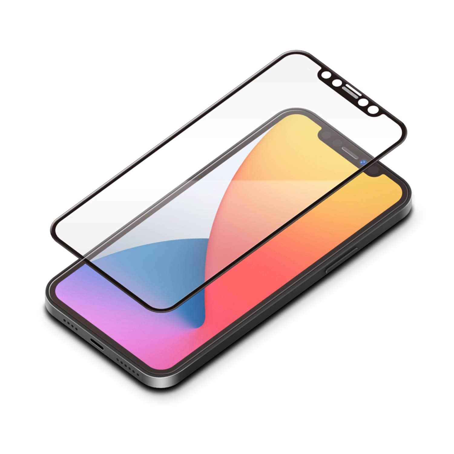 Premium Style iPhone 12 Pro Max用 治具付き Dragontrail液晶全面保護ガラス ブルーライトカット/光沢 PG-20HGL03FBL