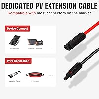 Vista 5 de ECO-WORTHY 10FT 10AWG Solar Extension Cable 30A/1000V DC, IP67 Waterproof with Compatible Quick Connectors (Red+Black) for Solar Panels