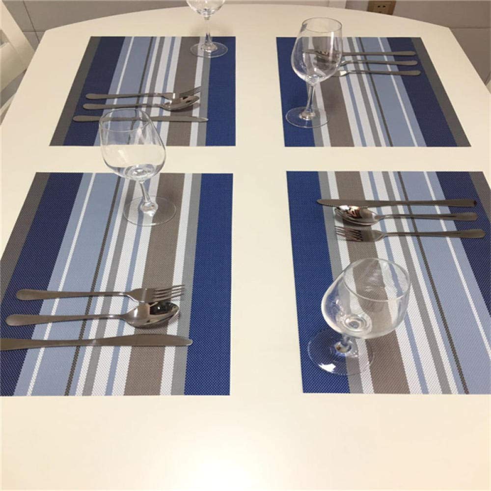 Hitzebeständiges Tischset im Western-Stil mit rosa Streifen | Isolierte Tischmatte als ESS- und Küchendekor,Hitzebeständige Tischsets(Purple Stripes (4 Pieces))