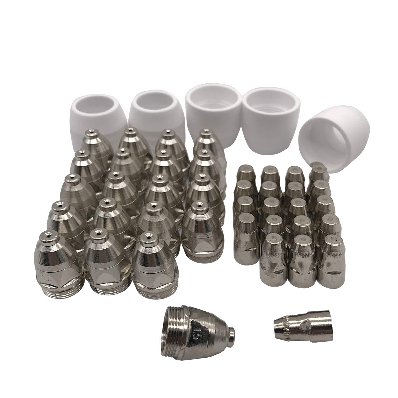 Magiin 45pcs P-80 Électrode Plasma Tip Buse 1.5 100Amp Plasma Torche Consommables Buse Découpeur Plasma Accessoire