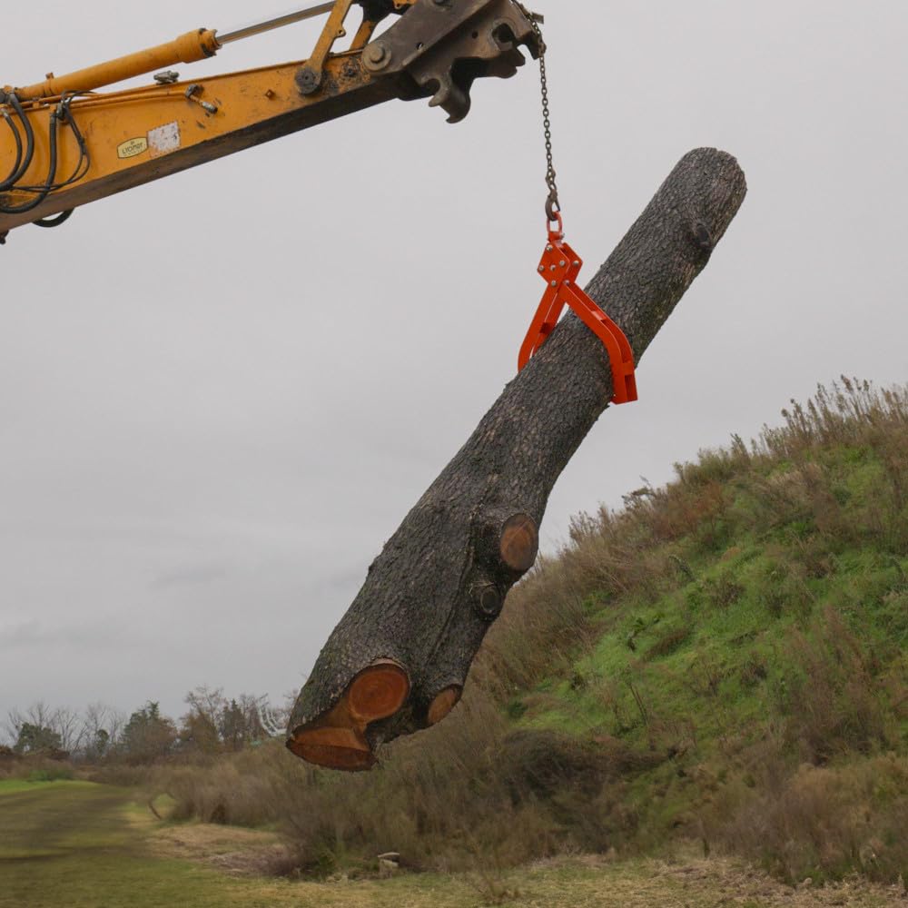Oxeo Pince forestière Double capacité 1500 kg - pour Troncs Max 100cm - Pince de Levage 4 mandrins de Serrage - Force 1,5 tonnes
