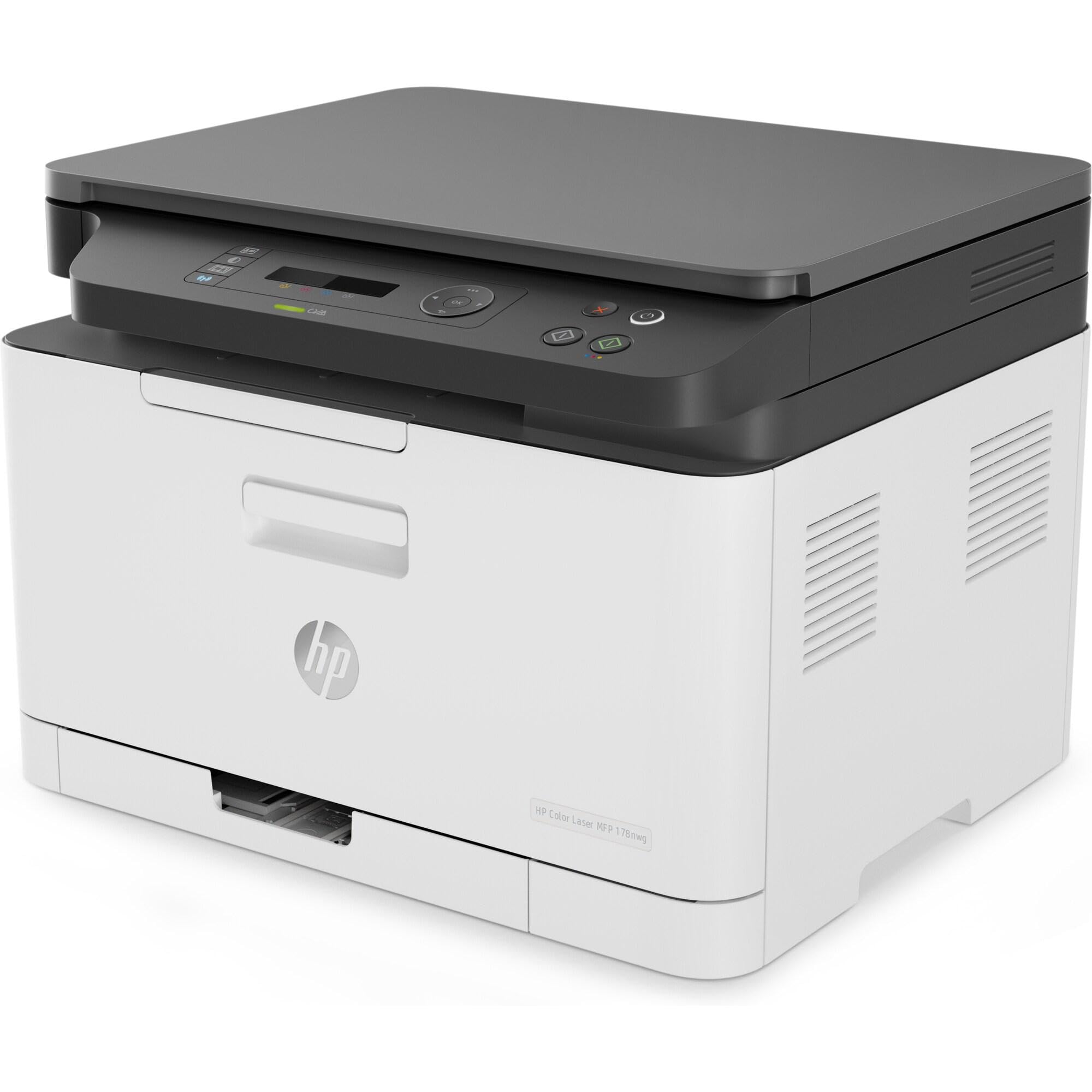 HP Color LaserJet MFP 178nw Stampante Multifunzione A4 Stampa Fronte e Retro Manuale a colori 18 ppm USB Wi-Fi Ethernet Schermo LCD Bianca