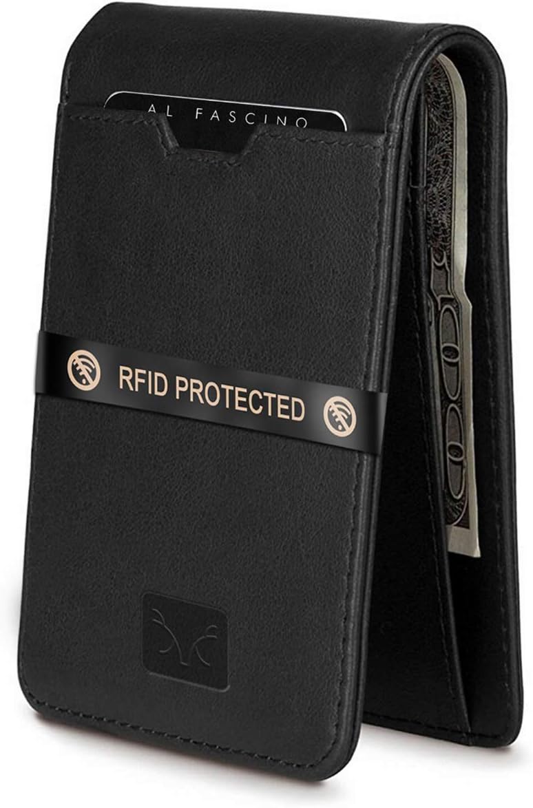 Black Leather Men's Wallet (AFATVS222BLBL)