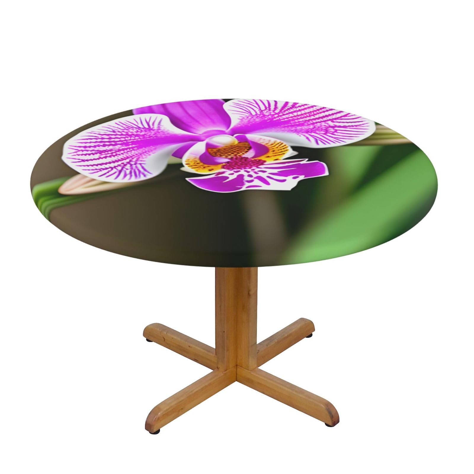 Orchid Print Wipe Clean Oval Tablecloth Stain-Resistant Dining Table Accessories Table Protector For Home