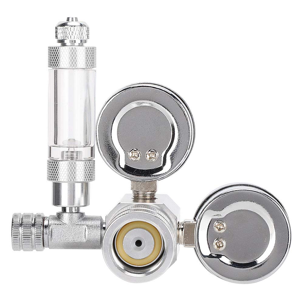 lyrlody Distributeur de CO2 pour Aquarium, Système de CO2 pour Plantes Aquatiques avec Régulateur de CO2 à Pression Réglable avec Double Affichage, avec Compteur de Bulles et Clapet(Interface w21.8)