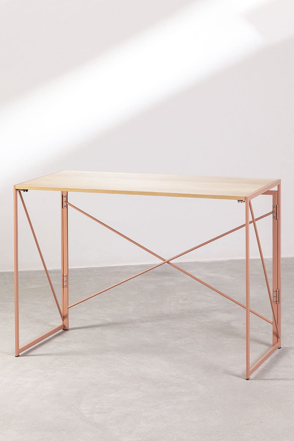 SKLUM Escritorio Plegable Rectangular en MDF y Metal (100x50 cm) Andra MDF - Metal Maquillaje