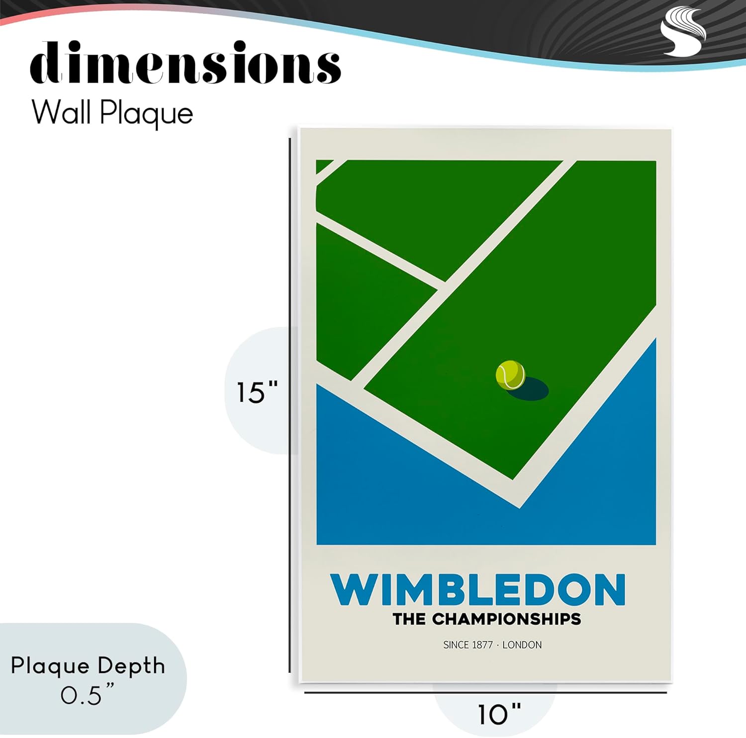 Stupell Industries 'Wimbledon Tennis Court', Wall Plaque Art, 10 x 15 Inches, Easy to Hang and Sturdy, Made in USA, by Andreas Magnusson