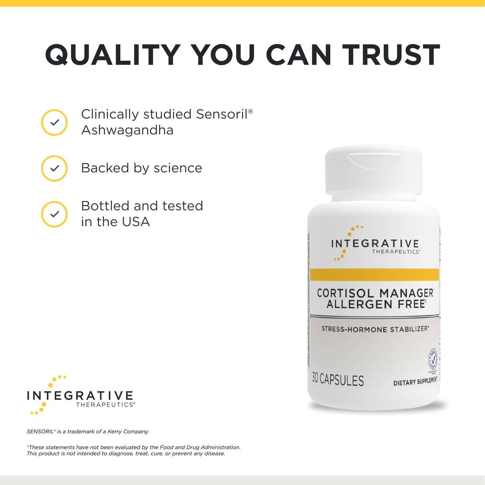 Integrative Therapeutics Cortisol Manager Allergen Free, 30 Count — Amazon image 6