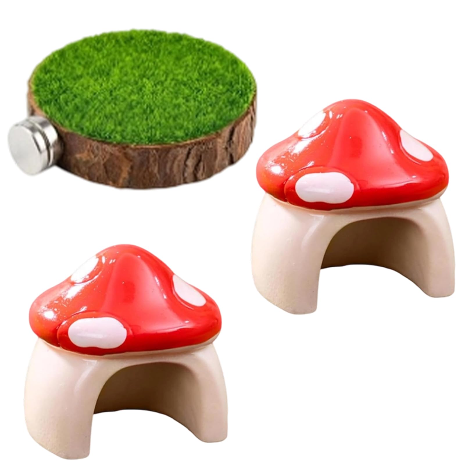3PCS Jumping Spider Accessories, Jumping Spider Enclosure Accessories, Whimsical Terrarium Decorations, Secure Hiding Spots for Invertebrate Pets, Three-Piece Set with Spider Perch