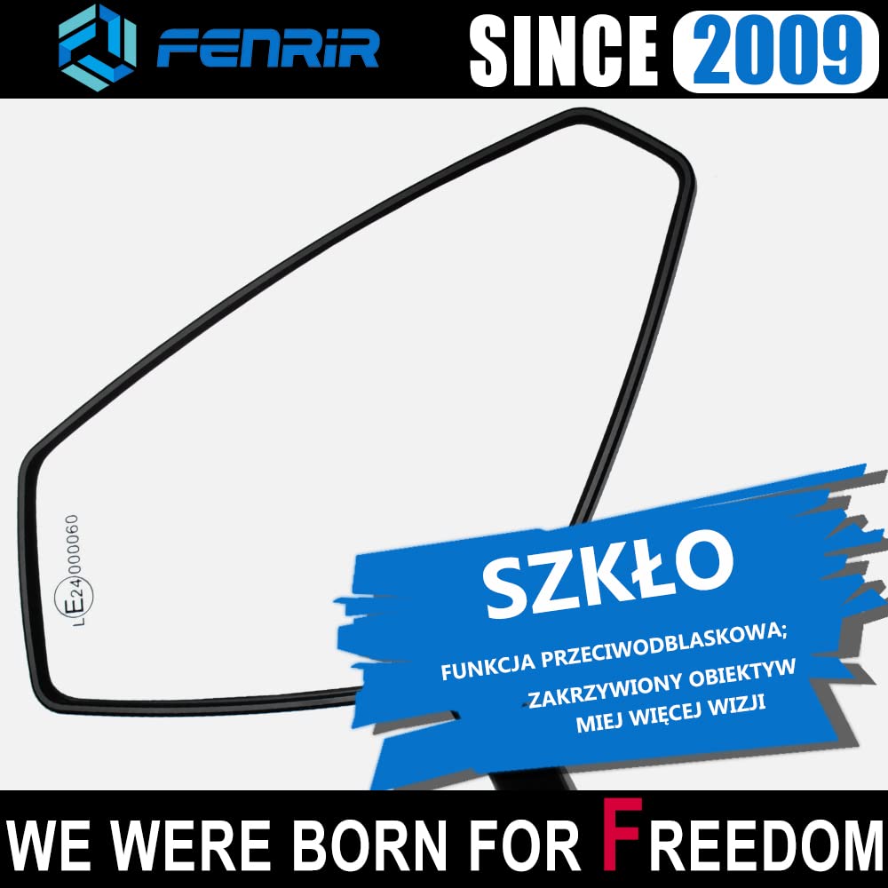 FENRIR E24 lusterko kierownicy motocykla wsteczne na kierownicę lusterko boczne sprawdzone pod kątem ochrony przed oślepieniem czarne aluminium CNC do rowerów typu Naked sport klasyczne Cafe Racer