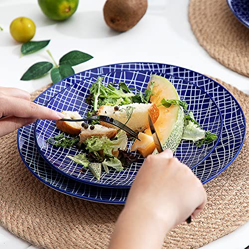 vancasso Serie TAKAKI, Servizio di Piatti per 12 Persone, Set Piatti 48 Pezzi in Procellana Blu Stile Giapponese con… - immagine 6