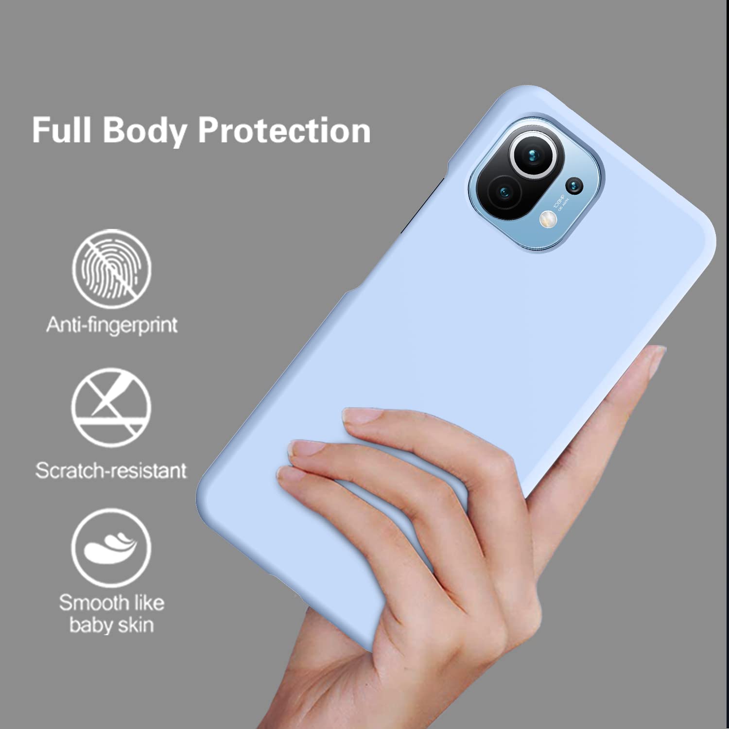 Yoedge Funda Para Xiaomi Mi 11 Lite,Cárcasa Transparente Silicona