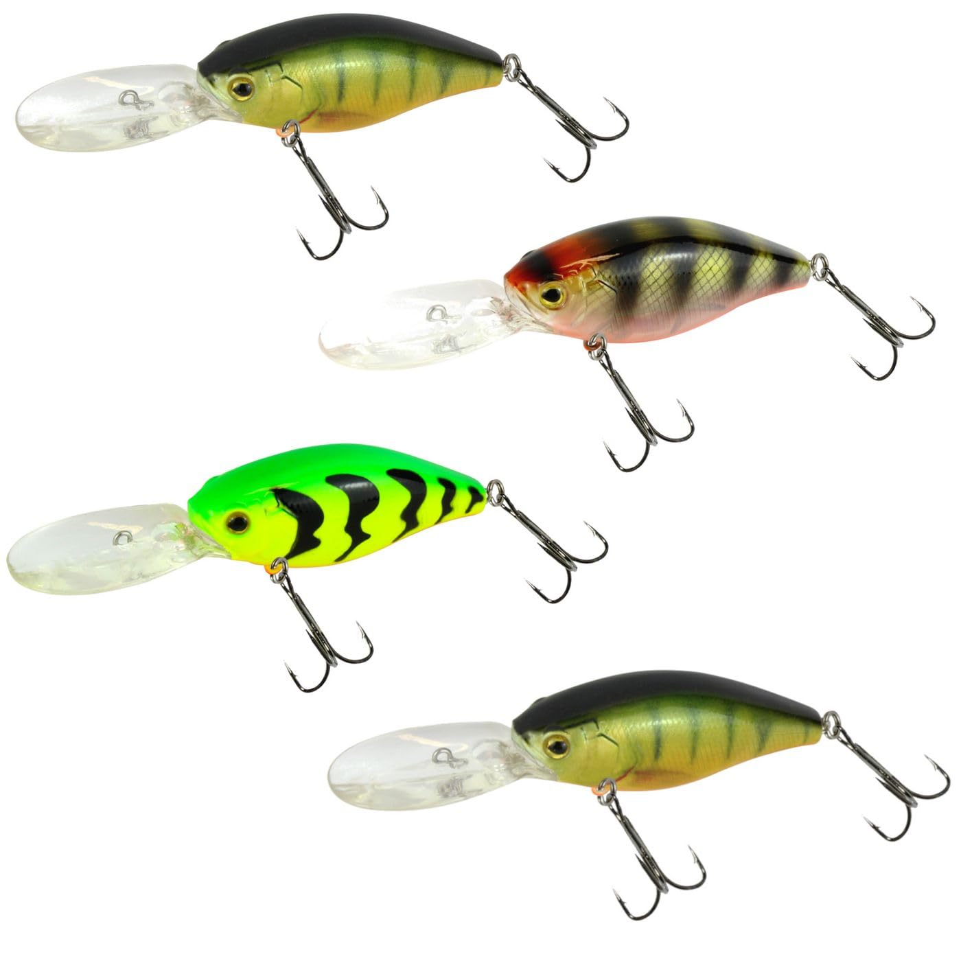 4 Seika Pro Wobbler Kobe 7cm 19g - Kunstköder Set zum Spinnfischen, Köder für Hecht & Barsch, Crankbait, Barschwobbler, Hechtwobbler