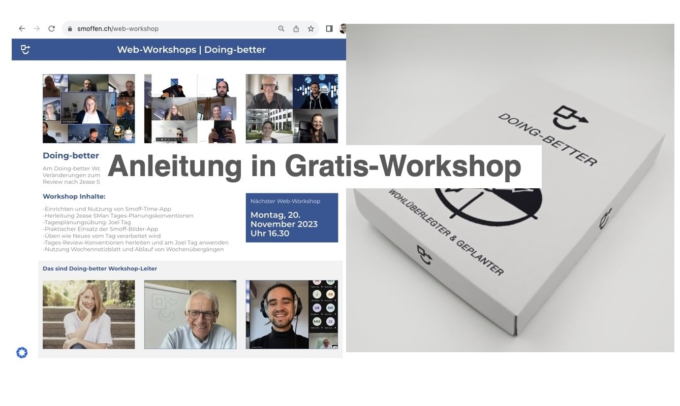 2ease SMan-Templates für 2025 für integriertes, professionelles ToDo-, Zeit- und Selbstmanagement: Doing-better-Selbststeuerungs-Box | smoffen.ch