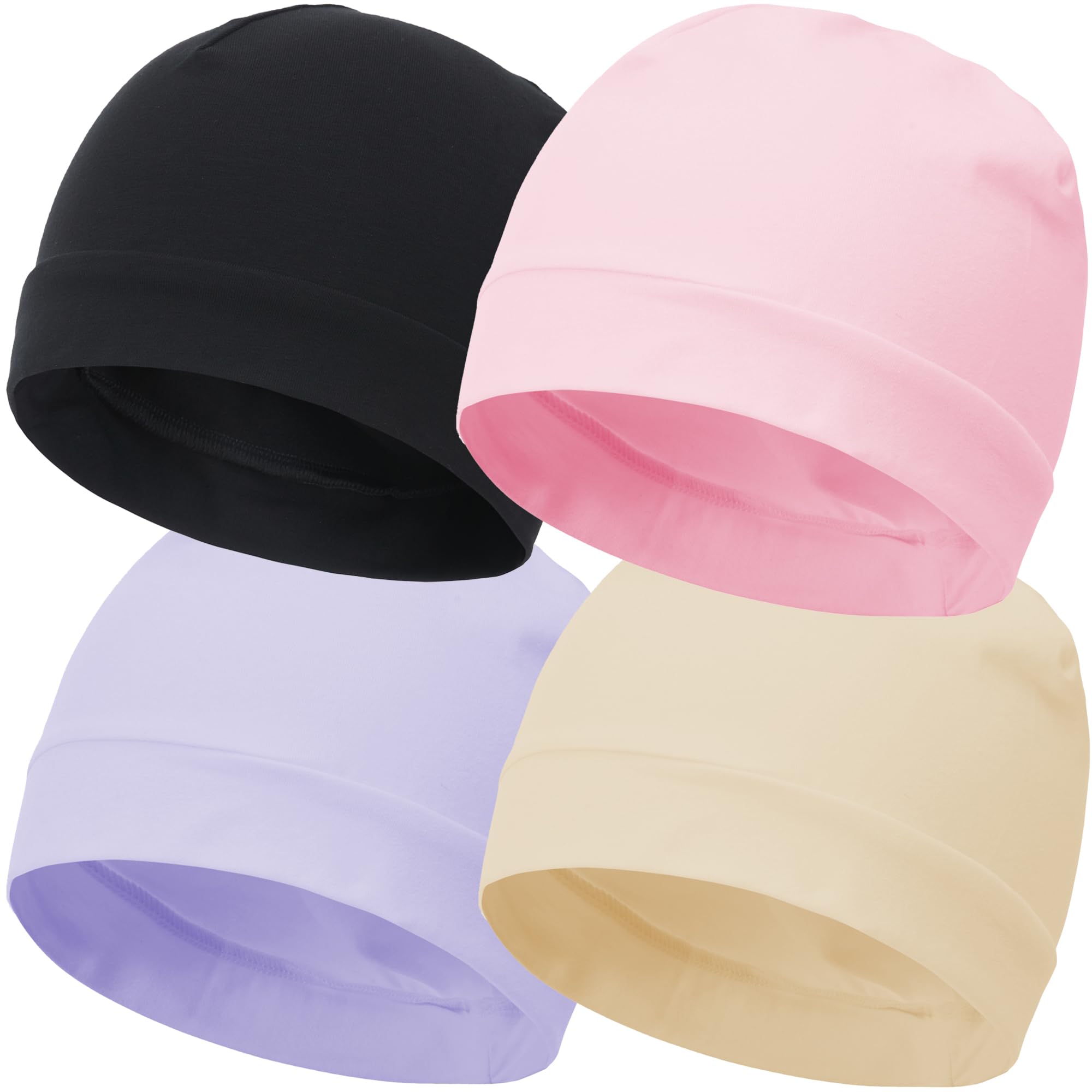vidsel 100% Cotton Skull Caps Beanie Night Cap Sleep Hats for Men Women
