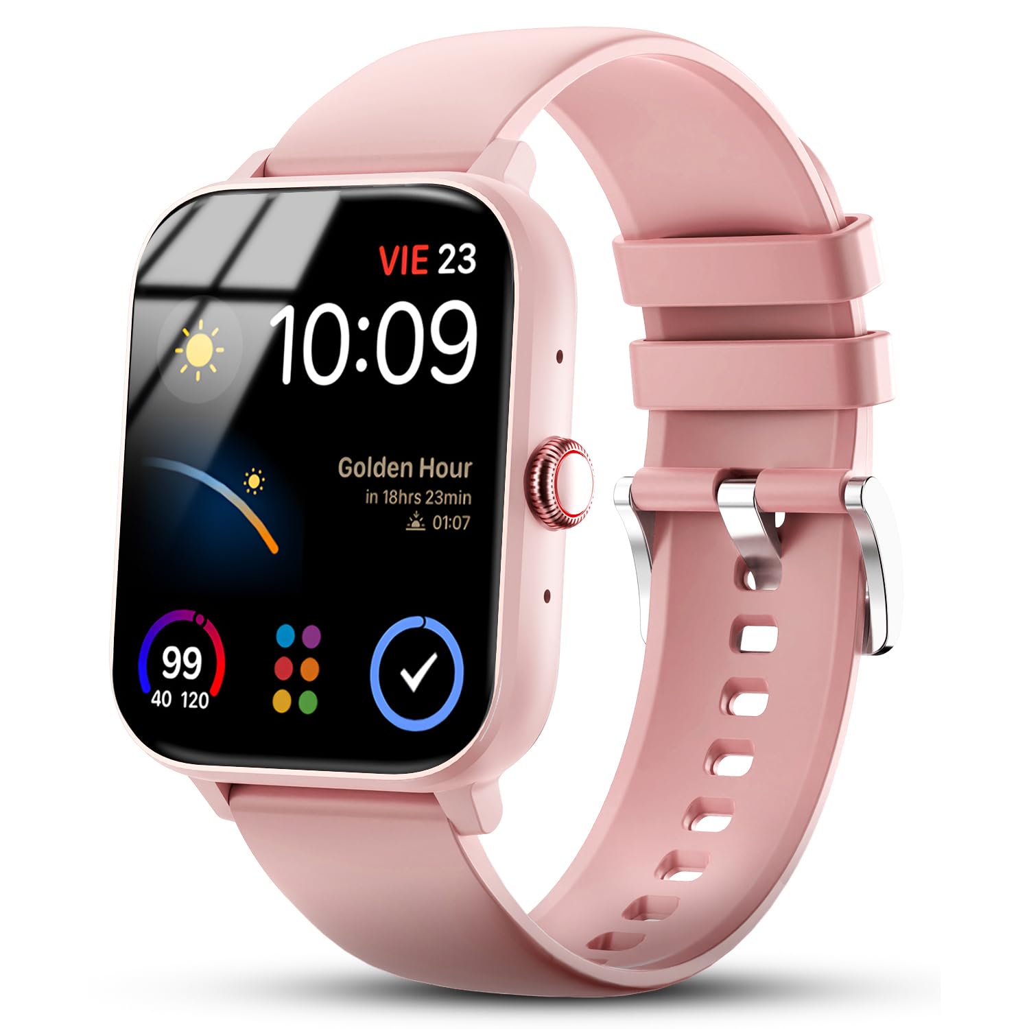 Nervfit Newly Launched Vibe Smartwatch with 1.85" LED Display | Bluetooth Calling | Waterproof | Heart Rate & SpO2 Tracking | Sleep & Stress Monitor | 5-Day Battery | Sports Modes (Orchid Pink)-image-31