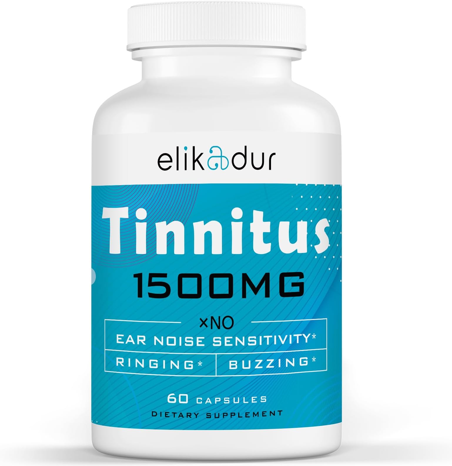 1500 MG Tinnitus Relief for Ringing Ears, Tinnitus Relief Supplement for Ear Ringing Relief, Proprietary Herbal Blend & Bioflavonoids, Reduce Ear Tinnitus Relief for Women Men, 60 Caps