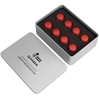 QANBA Gravity KS Arcade Controller Button 24/30MM Arcade Controller Silent Buttons 8pcs Boxed Arcade Button Gravity Mechanical Shaft 48dB Silent High Durability Compatible with Arcade Controller and