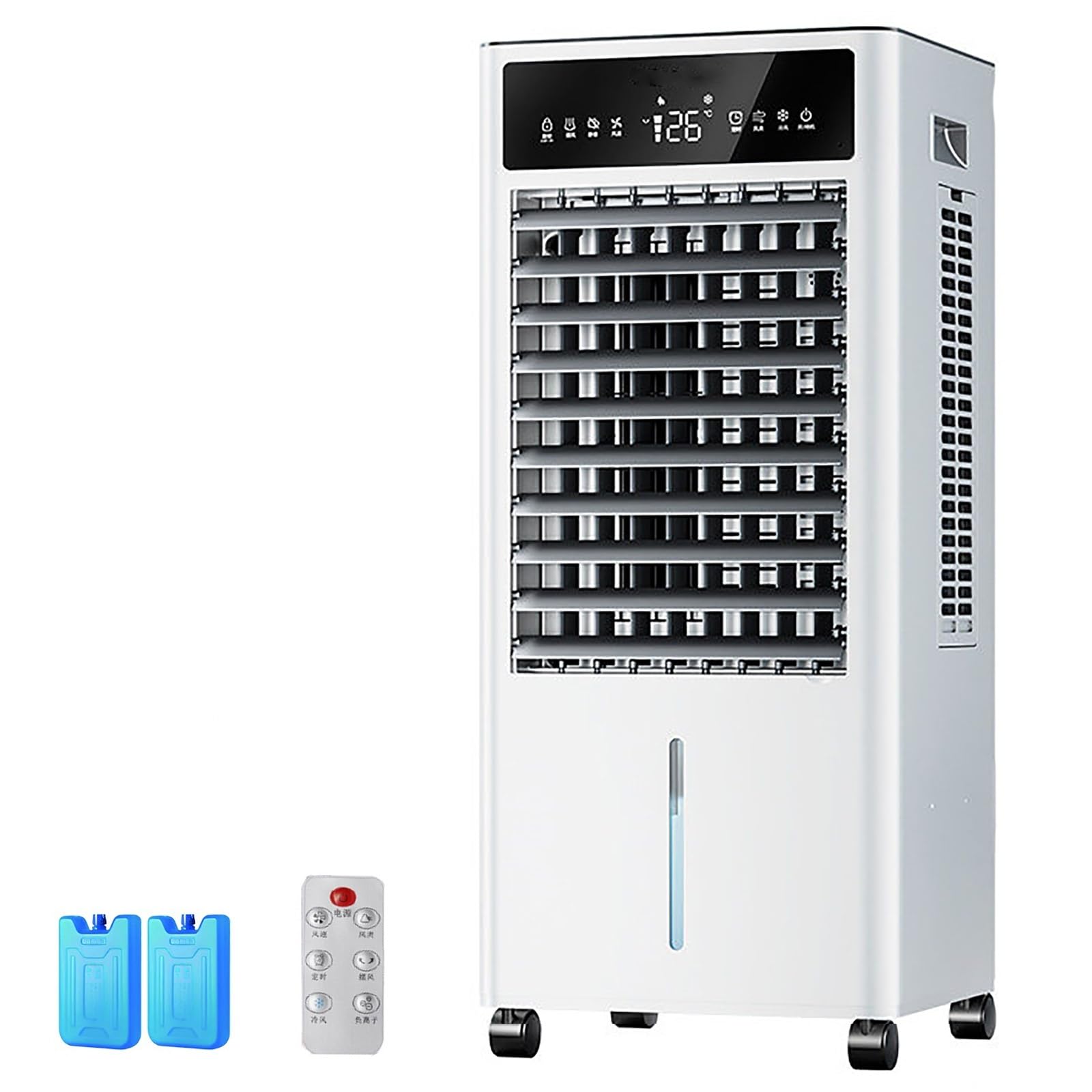 SXKLYRF Evaporative Air Cooler, Swamp Cooler with 2.64 Gal Water Tank, Portable AC with 2 Ice Packs, 90° Oscillation, 3 Speeds, 3 Modes, Remote Control for Indoor Use