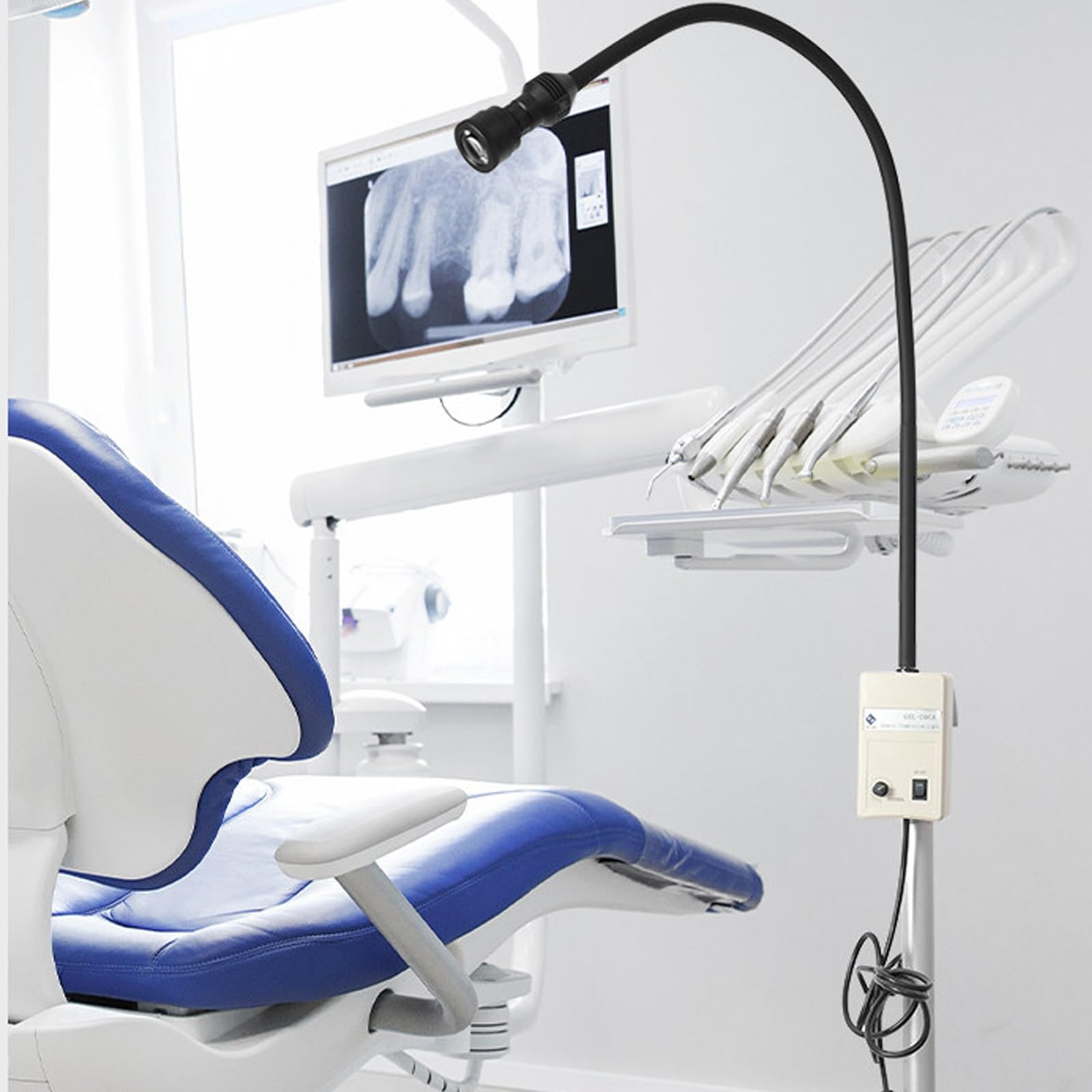 Bezcieniowa Lampa Medyczna LED do Badań, Obrotowa o 360°, Regulowana Wysokość, Mobilna Lampa Pomocnicza do Gabinetów Stomatologicznych i Klinik