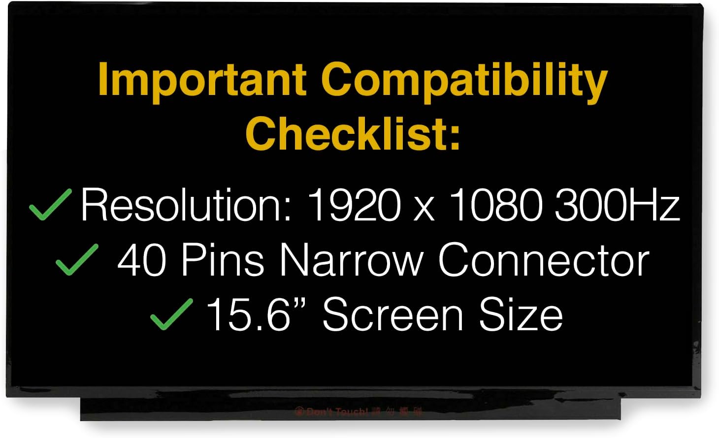 Replacement Screen for LQ156M1JW22 40 Pins FHD 1920x1080 Matte LCD LED Display with Tools & Tape