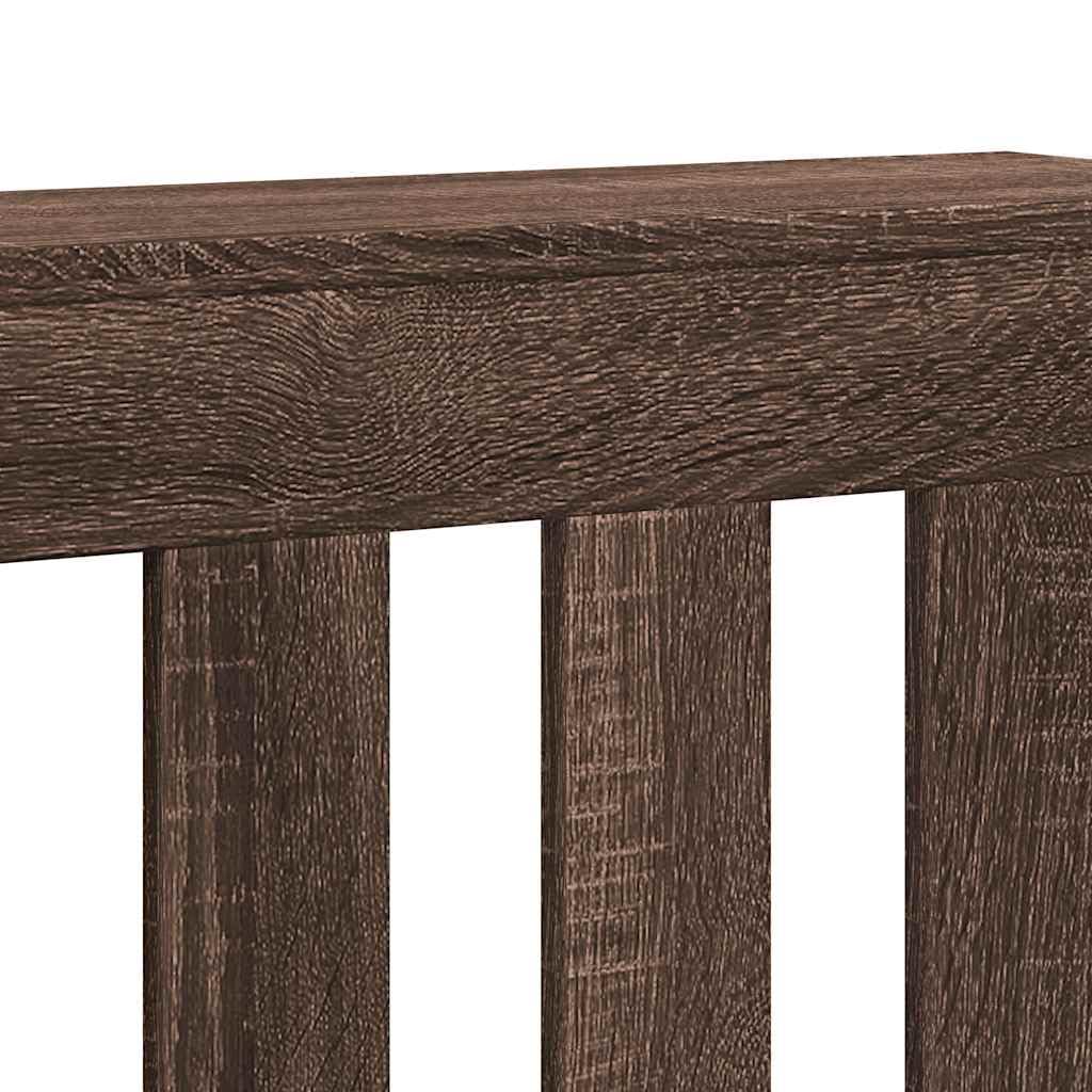 Revestimiento de radiador de aspecto de roble de madera de 205 x 21,5 x 83,5 cm con estante, diseño moderno de lamas, práctico soporte de pared, adecuado para salón, baño, dormitorio, cocina