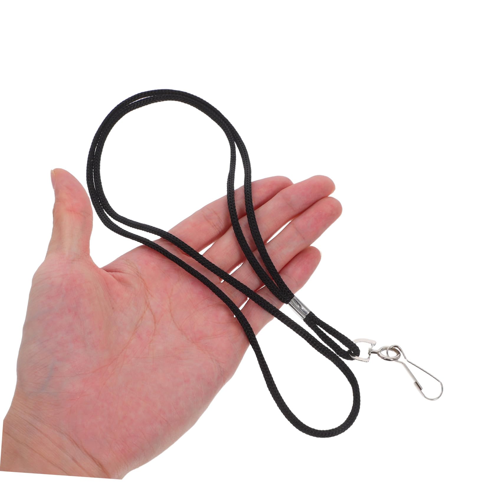 100 Pezzi Lanyard Nero con Gancio Resistente per Badge Id Cordino Collo Clip Staccabile per Scuola Ufficio Eventi e Personale