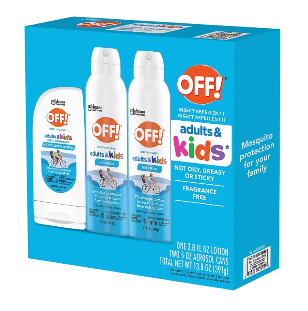 OFF Adults & Kids 3PACK (2 5.0 OZ and 1 3.8 OZ Lotion) NOT Oily O,Greasy OR Sticky Fragrance