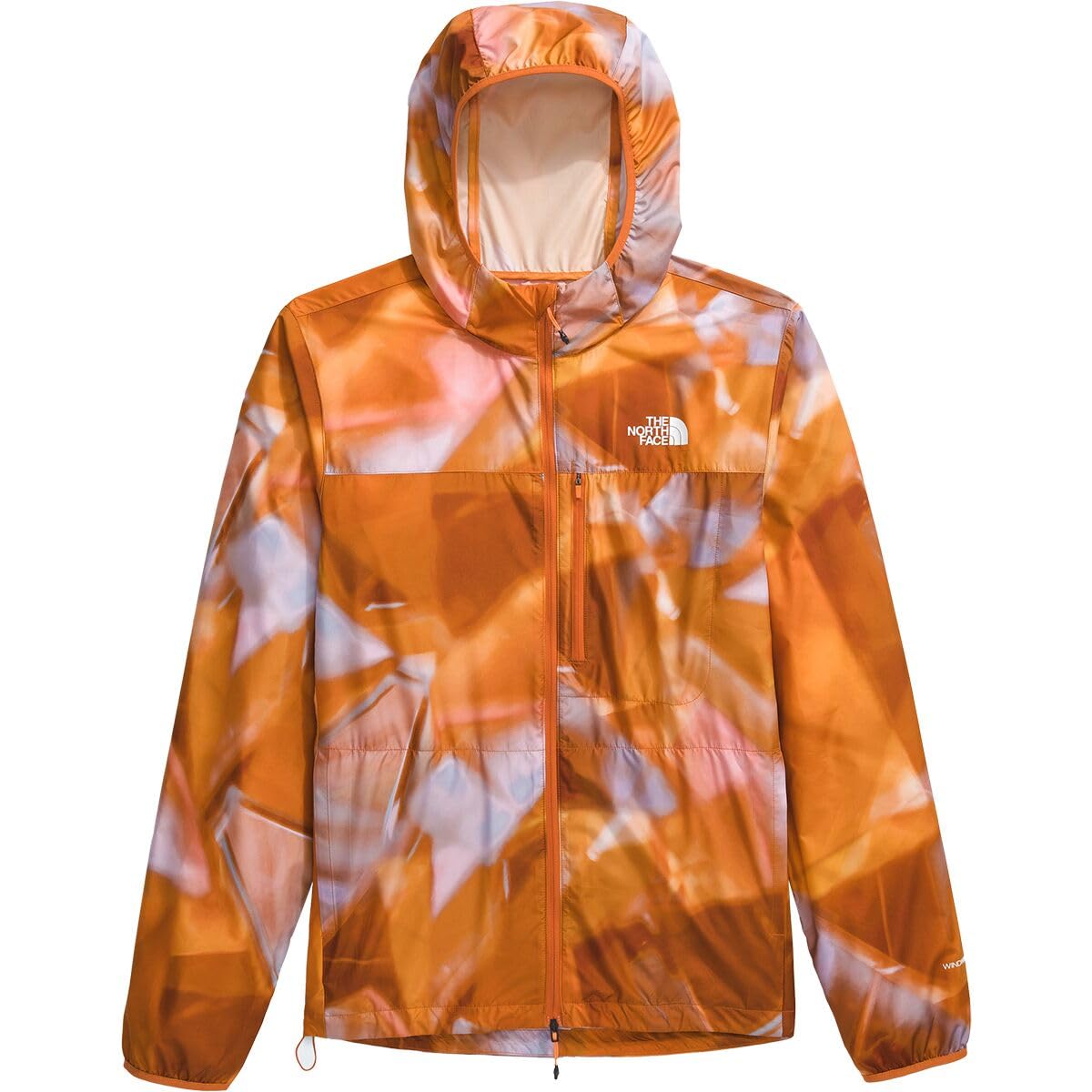 The North Face Men's Higher Run Wind Jacket, Digital Orange Prisms P, L