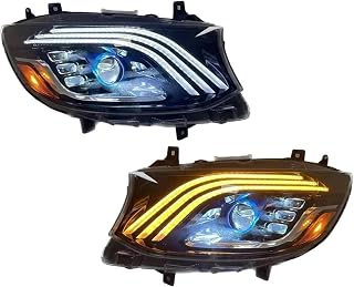 Compatible For Sprinter 2018-2023 LED Auto Headlights Assembly Upgrade Dynamic Meteor Shower Design LHD RHD Accessories(For Original Xenon)
