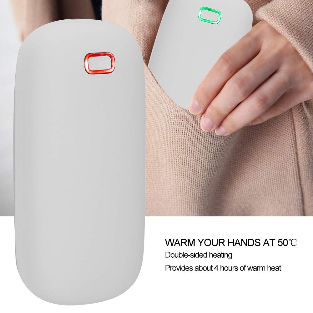 Mini scaldamani elettrico USB con doppio lato e controllo della temperatura, scaldamani portatile per esterni, ufficio e classe, batteria da 4000 mAh, 50-60 °C