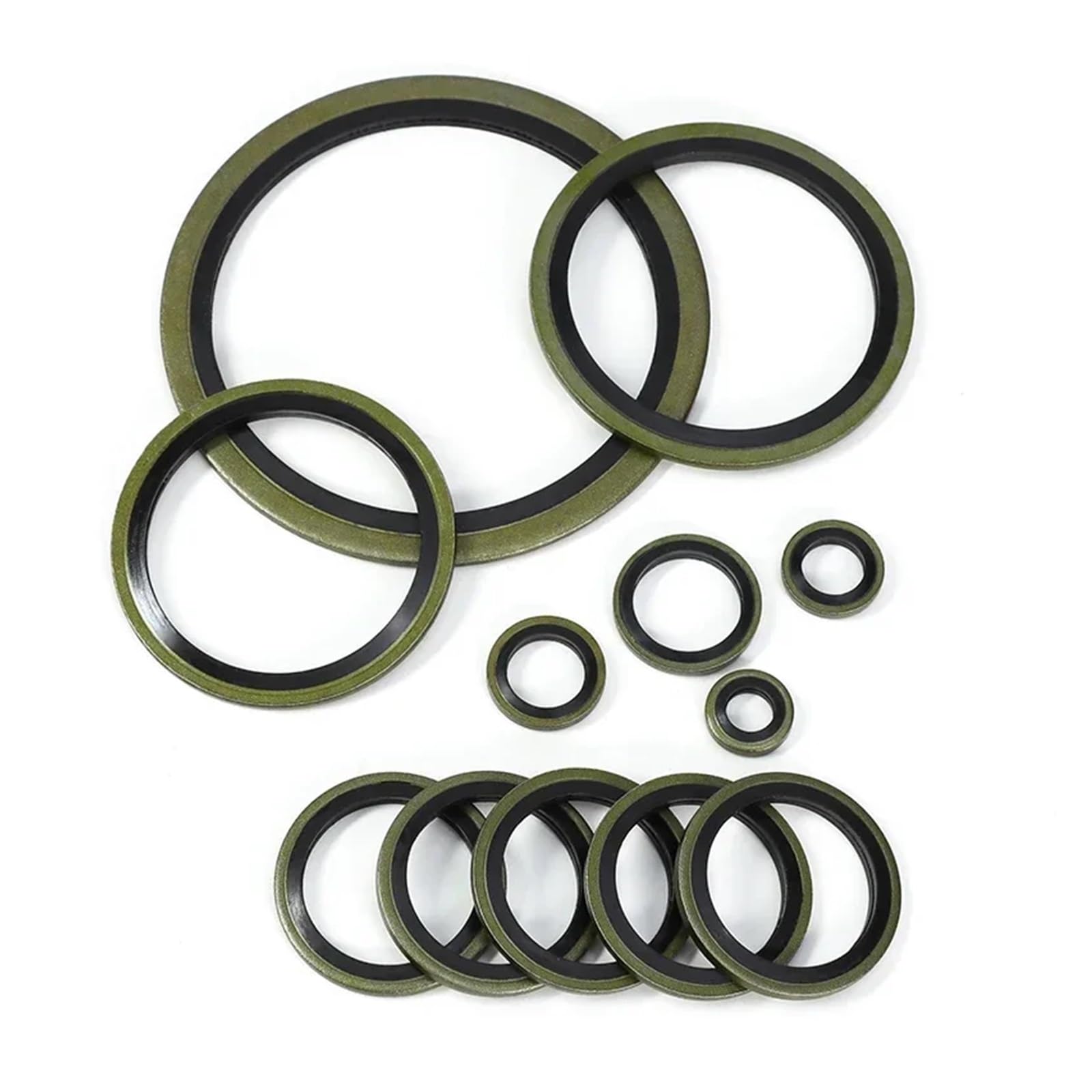 10 pièces, joint de rondelle collé métal caoutchouc bouchon vidange d'huile d'étanchéité torique assortiment ensemble(M14,10pcs)