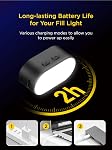 AOCHUAN RGB Lumière de remplissage magnétique pour Gimbal, LED Lumière vidéo w/3 Luminosité 7 Réglage des couleurs pour la photographie, Portable Mini Lumière de remplissage avec/longe durée de vie de la batterie pour Hohem Zhiyun Feiyu Gimbal Stabilizer