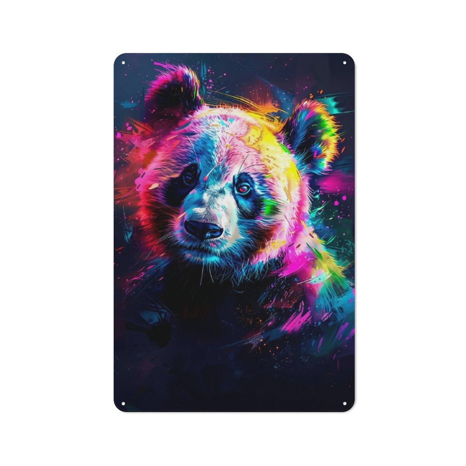 Junmoney Abstract Panda Vintage Metal Plaque 30X20cm For Dining Room Or Kitchen, For Home Decor Collectors Refreshing A Room In Autumn