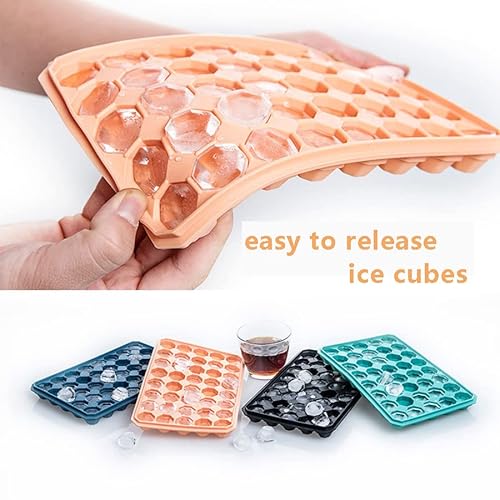 Ice Cube Trays With Silicone Lid, 40 Grid Diamond Shaped Ice Tray Easy Release Stackable Ice Cube Mold (Blue) #TOP3