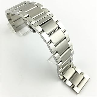 YEJIANGHUA 16mm 18mm 20mm 22mm 24mm 26mm Stainless Steel Watch Strap Men Women Solid Metal Butterfly Buckle Wrist Bracelet Band Silver Natural (Color : Silver C, Size : 18mm)