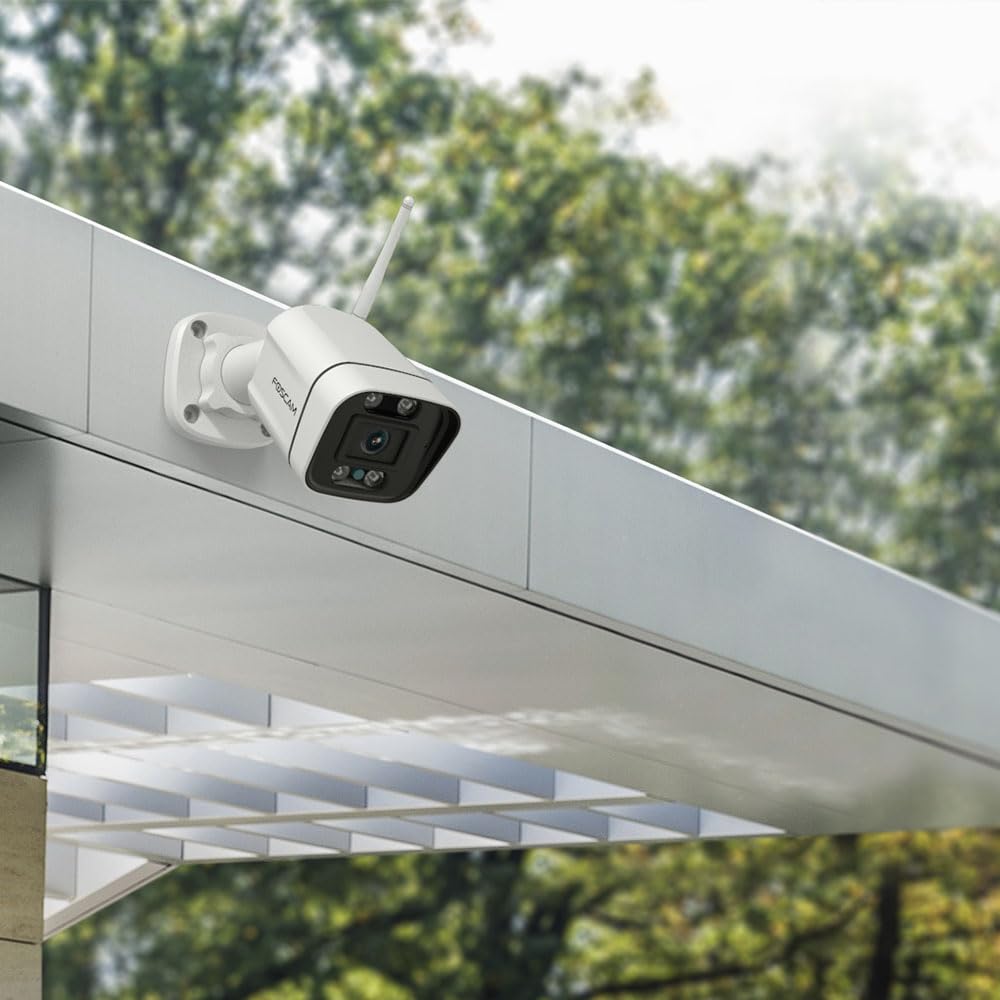 Cámara IP WiFi de 8 MP QHD para Exteriores con focos y Sirena - Foscam V8P Blanca