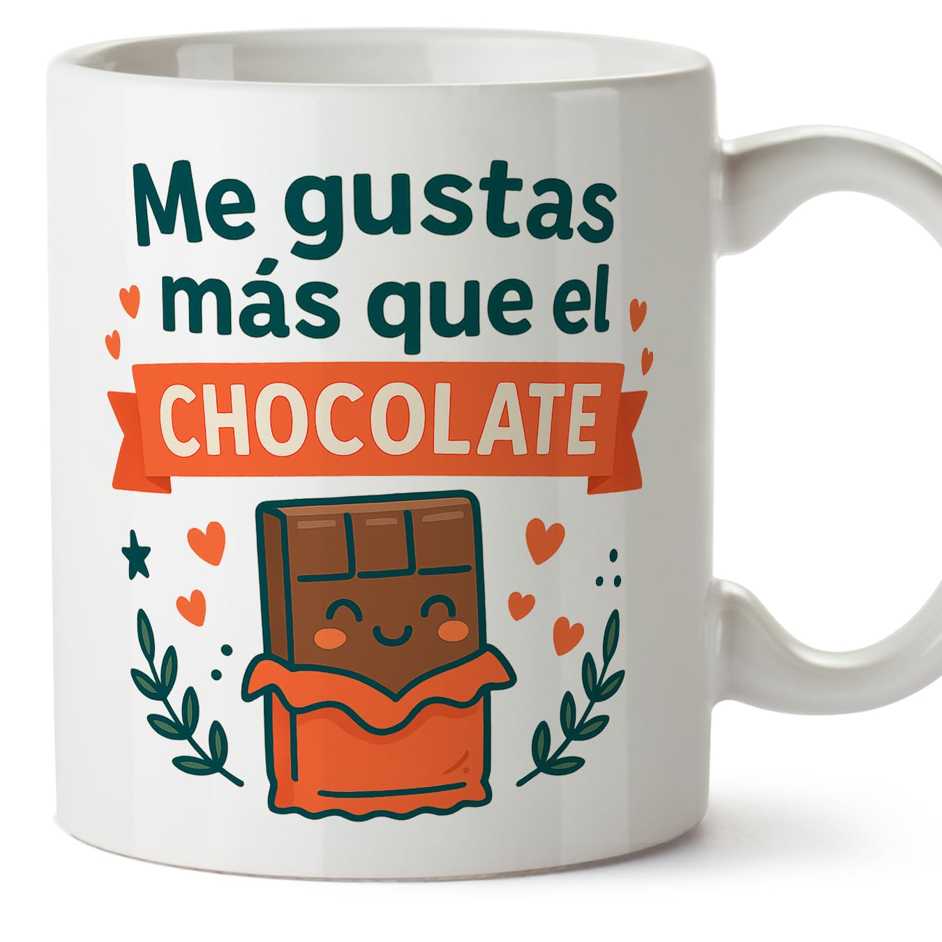 MUGFFINS Anniversary Mug with Phrase Me gustas más que el Chocolate in Spanish | Valentines Day Gift, Boyfriend, Girlfriend, Wife, Husband, Romantic | pareja-2 v1
