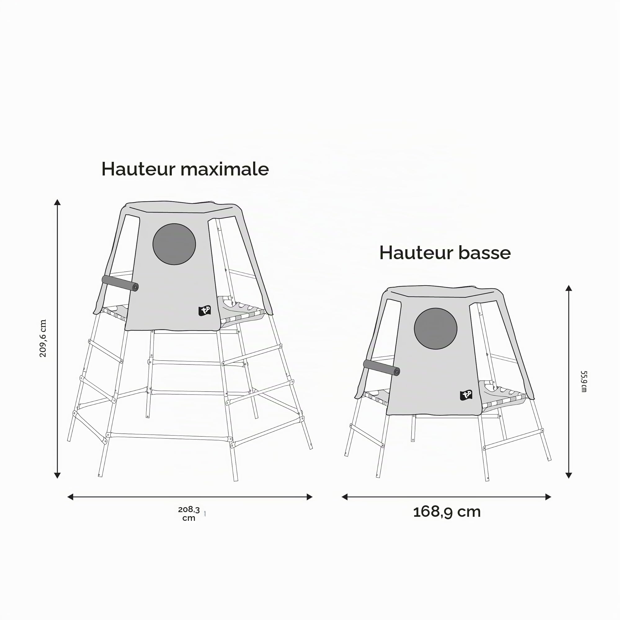 TP Toys Explorer Aire de Jeux Métal avec Plateforme et Repaire | TP852 | 18 Mois - Bas à 12 Ans - Pleine Hauteur | Bleu | Jouets d'extérieur et de Jardin pour Enfants
