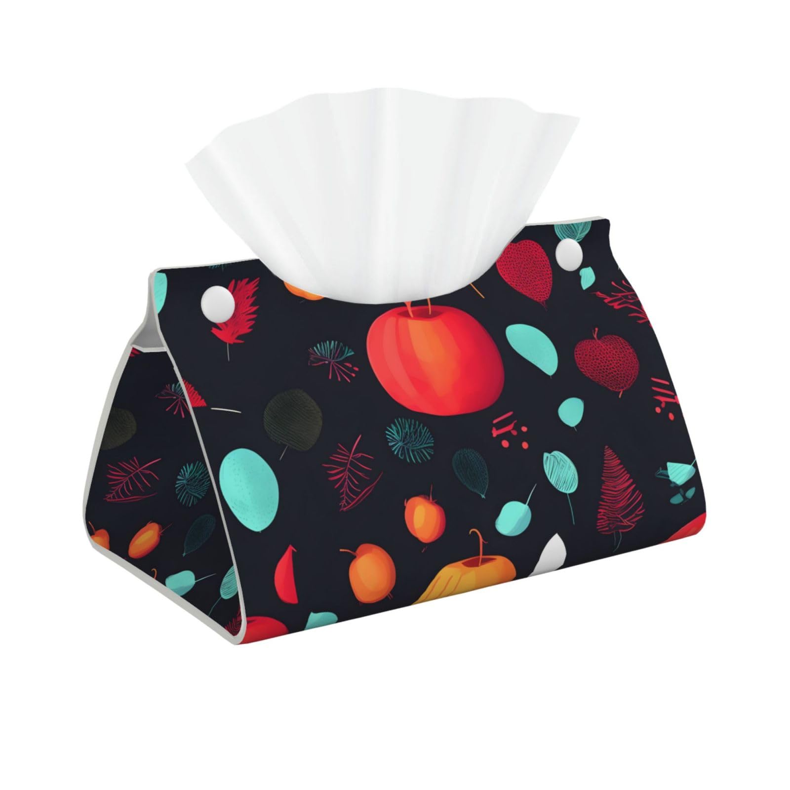 Pumpkin Flowers Long Leather Tissue Box Cover-Waterproof PU Leather Tissue Holder for Bathroom, Decorative Rectangular Tissue Case