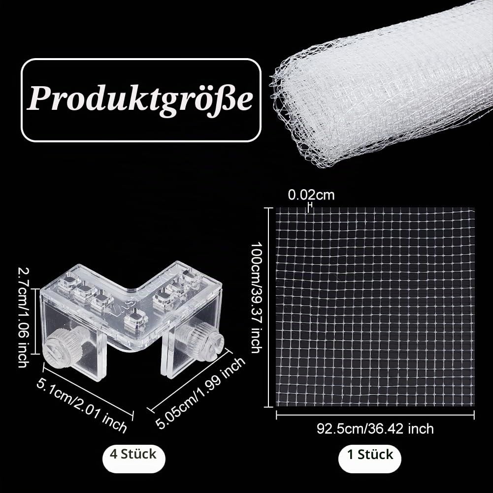 OLYCRAFT 1 x 0.93 m Schutznetz Für Aquariumdeckel Mit Schraubverschluss Kunststoff Maschennetz Für Fische Aquarium Siebdeckel Fischtank Maschennetz Siebabdeckung Aquarium Maschendeckel